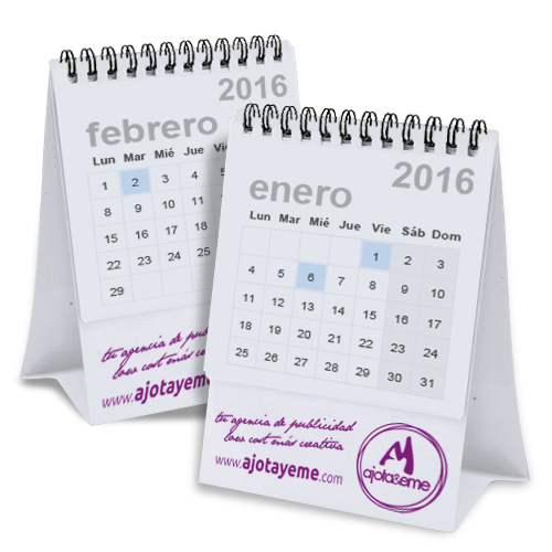 Calendarios de Sobremesa. Plegado 230x140 mm